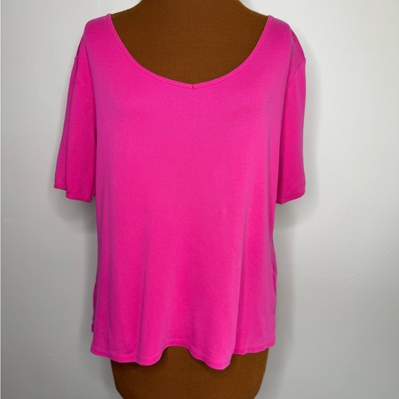 Chico's The Ultimate Tee Bright Pink Short Sleeve Size Large - Picture 1 of 5